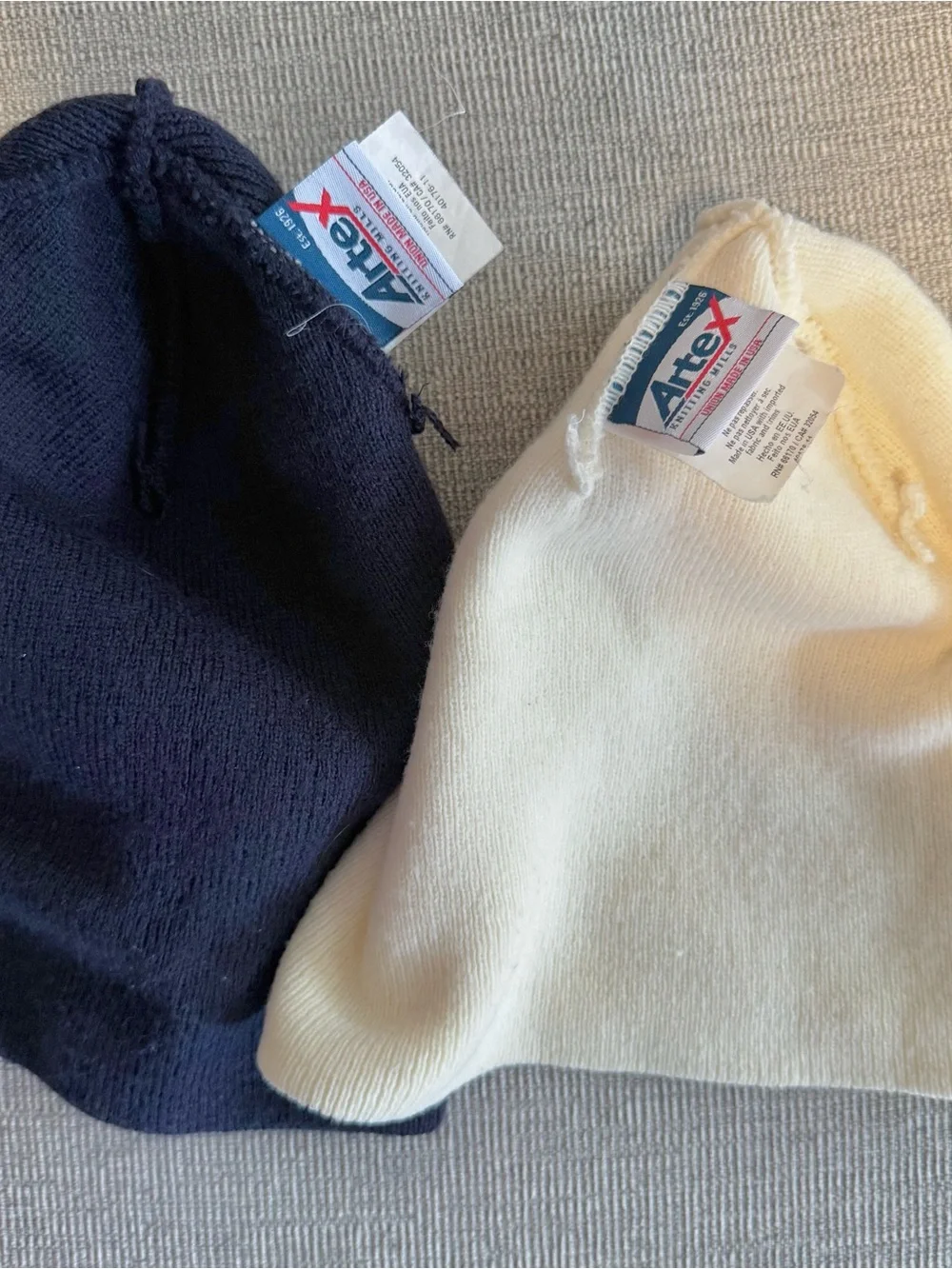Artex Navy and Cream Beanie Bundle